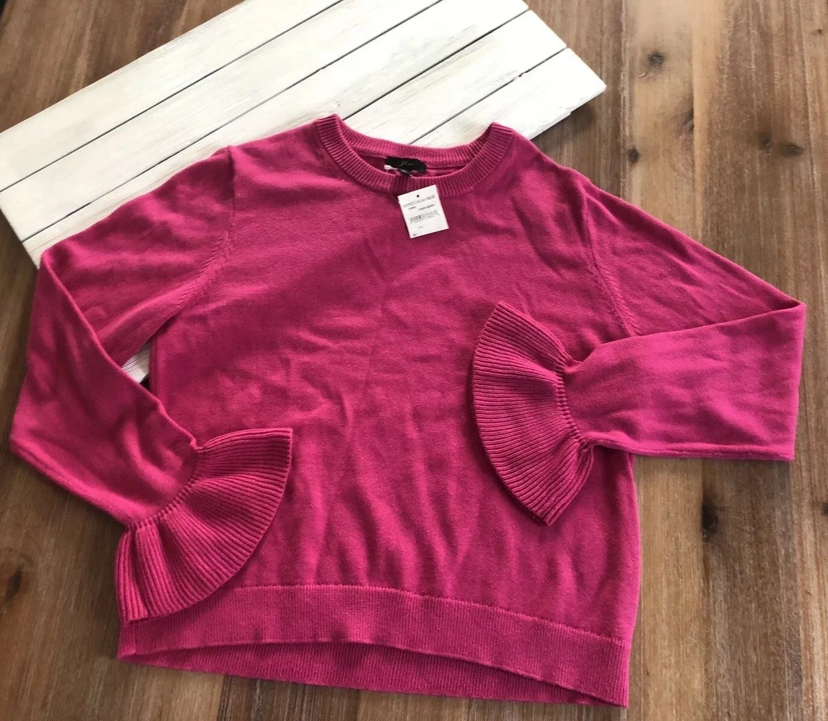 J crew ruffle cuff clearance sweater