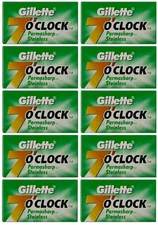 100 Gillette 7 'clock Double Edge Razor Blades Classic Safety Stainless Two Side