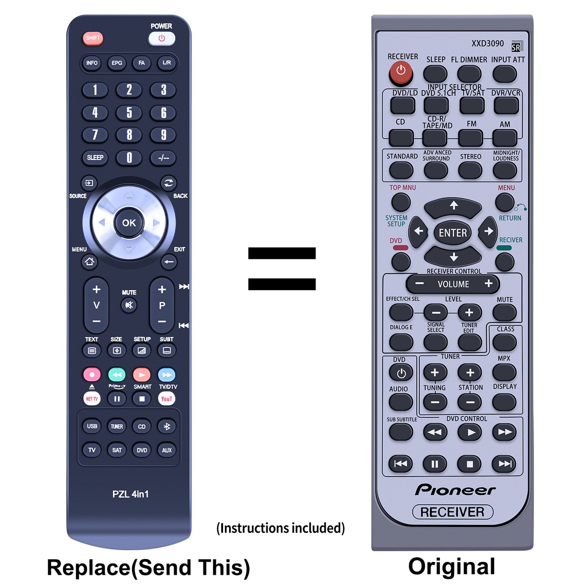 New XXD3090 XXD3089 XXD3135 Replace Remote Control For Pioneer VSX