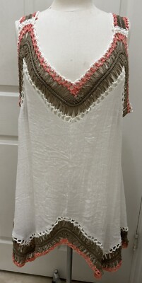K Beach Cover Up Womens Boho Macramé Crochet Bohemian Hippie