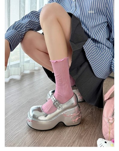 Damenschuhe schräger Absatz dicke Sohle Mary Jane Schwammsohle Höhe Einzelschuhe - Bild 13 von 26