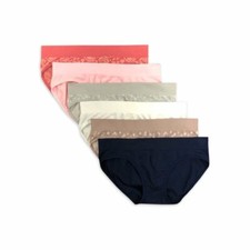 SECRET TREASURES WOMEN'S SEAMLESS BIKINI PANTIES 6 PACK ASSORTED CHOOSE SIZE