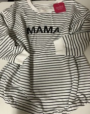 Tie Waist Maternity Sweatshirt - Isabel Maternity L BLACK/White