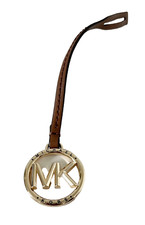 MICHAEL KORS SMOOTH LEATHER/METAL HANDBAG CHARM LUGGAGE/GOLD NWOT