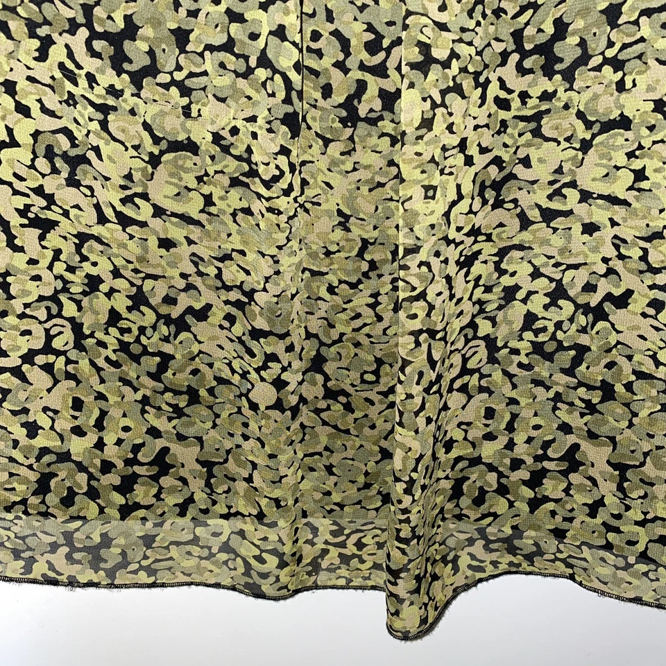 Blusa Top Para Mujer MAC & JAC Verde Negra Abstracta Sin Mangas Trenzada Cuello en V L Foto 4 de 4