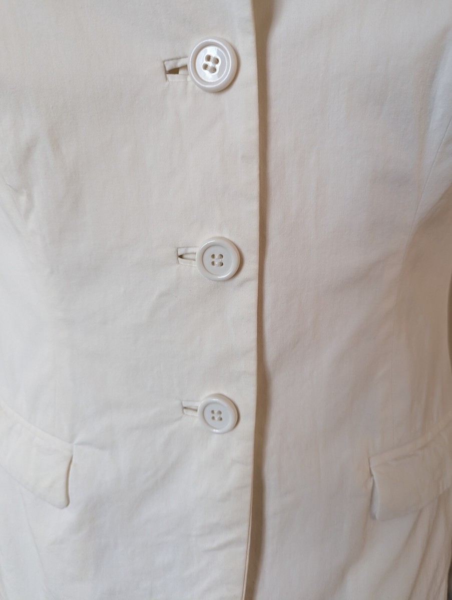 PRADA women's jacket Blazer white Ivory cotton stretch Size