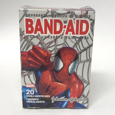Vintage MARVEL SPIDERMAN Band Aids Brand Adhesive Bandages 20ct 2005 Collectible