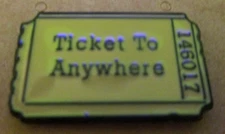 #P307 Ticket to Anywhere Metal Enamel Brooch Pin - Travel Anywhere Pin