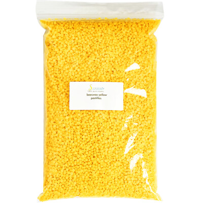 Yellow Beeswax Pastilles Beads 100% Pure & Natural for Lip Care, Body, Candles