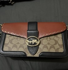 Georgia Canvas Stud Coach Bag