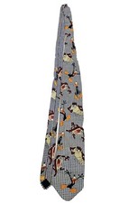Looney Tunes Mania Tie Mens 58  Tasmanian Devil Daffy Duck Silk