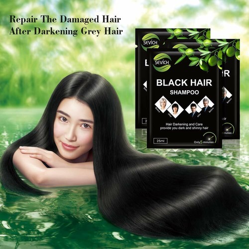 10 PCS Black Hair Shampoo Instant Hair Dye for Men Women Black Color 5 min dye - Picture 4 of 5