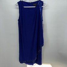 Scarlett nite women's blue shoulder sleeveless evening dress size 8P