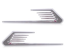 2x Silver Wing Air Side Vent Trim Intake Fender Cover Duct Flow Grille Sticker 