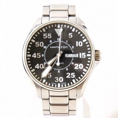 Hamilton Khaki Pilot H646110 Quartz Black Dial Men's Watch | eBay