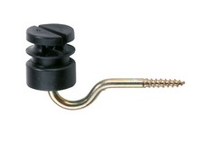 5x izolator szczelinowy czarny, wspornik 5,3 mm - do drutu i skrętu - ogrodzenie pastwiska 