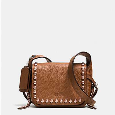 NWT COACH Rivet Pebbled Leather Dakotah 15 Crossbody F35750 WR