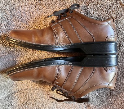 Clarks Brown Leather Oxford Lace Up Casual Shoes Men's Size 13