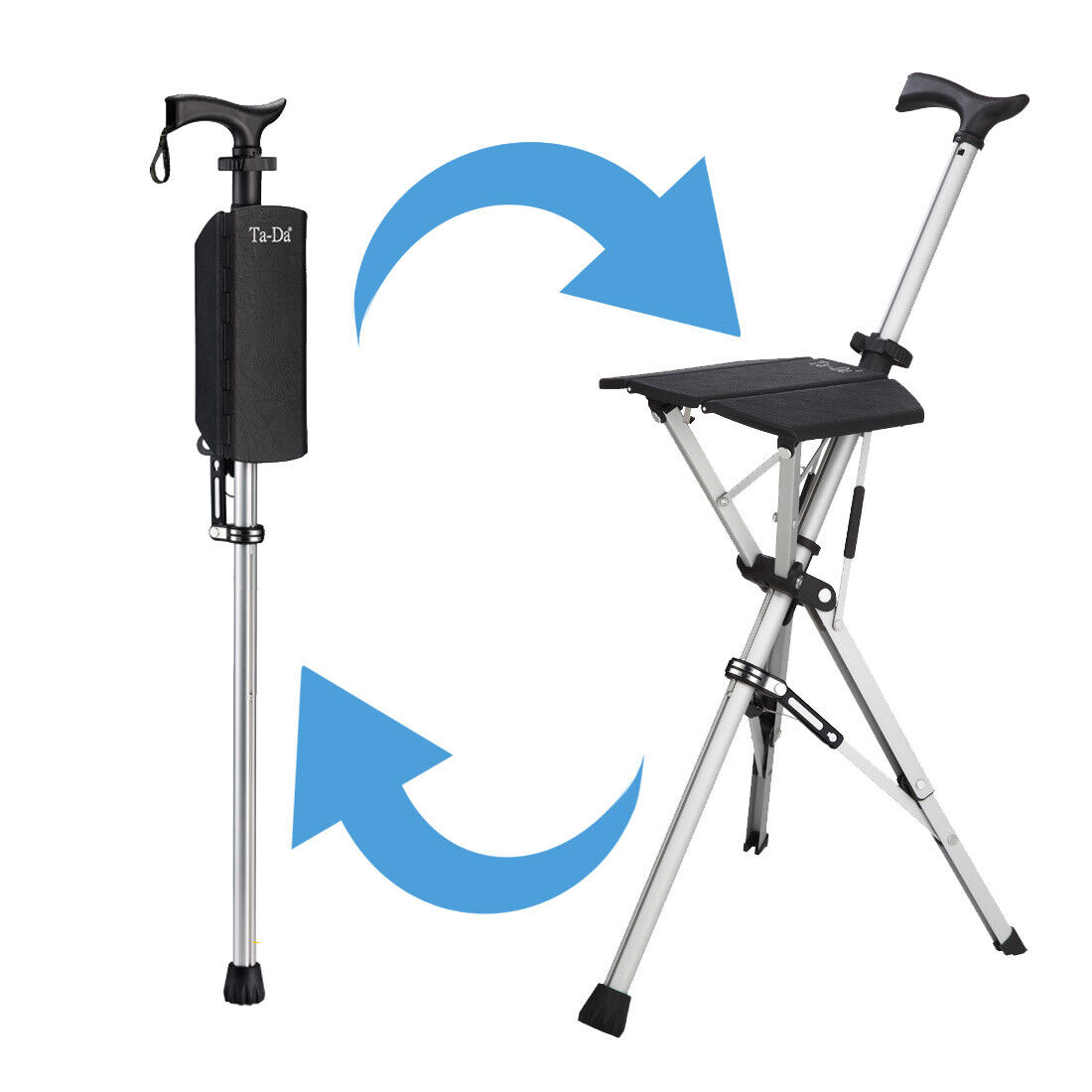 build kerne tredobbelt Ta-Da® Seat Stick / Chair - the walking cane that converts to a tripod chair  | eBay