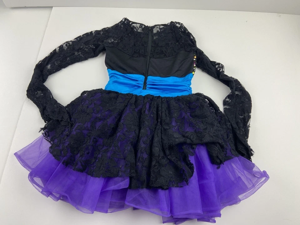 Alexandria Girls Dress Size 10 Black And Purple Pageant Dress Costume Sparkling - Image 4 of 4