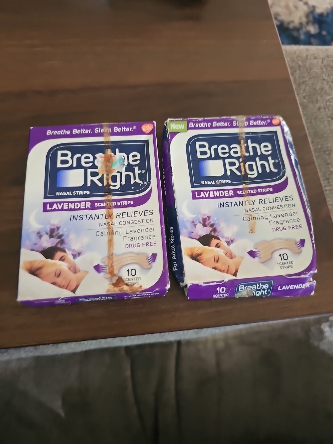 20 BREATHE RIGHT Nasal Strips LAVENDER Adult Size Nose Band Stop