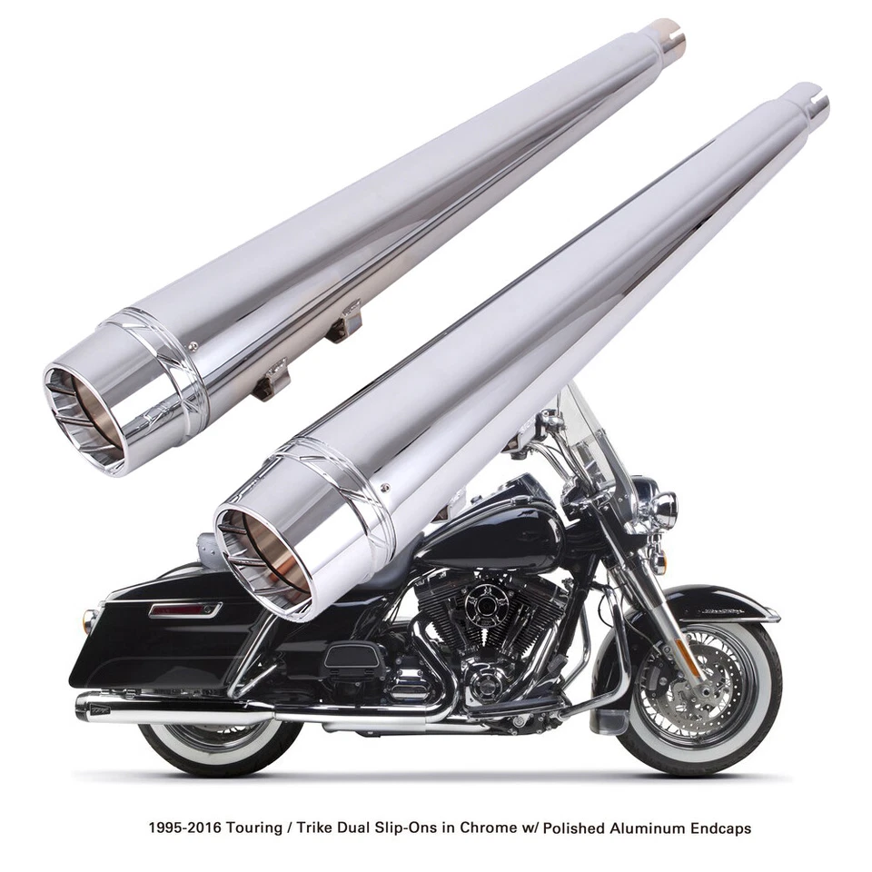 DNA 4" Slip On Muffler For Harley 95-16 Touring Road Street Glide Exhaust Pipes Foto 4 de 4