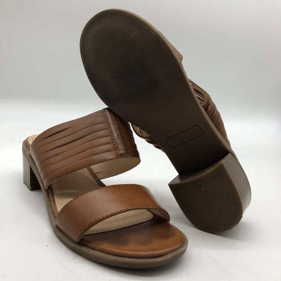 Sonoma Women's Brown Open Toe Slip-On Wedges Size 6M - Image 4 of 4