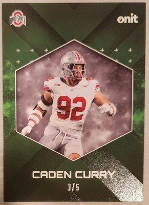 2025 Onit Athlete, Caden Curry, Gravity Green Parallel /5 Ohio State Buckeyes 