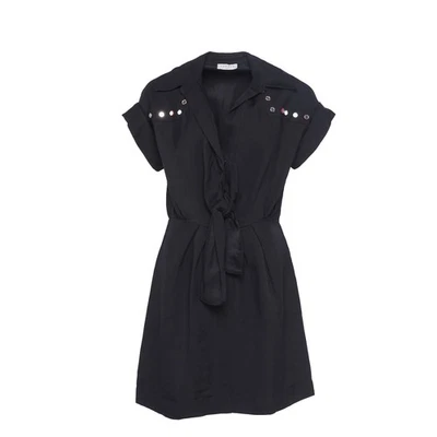Sandro Paris Kleid Schwarz Viskose Leinen Gr. 36 S Damen Mini SFPRO000473 - Bild 1 von 4