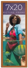 7x20 Honey Brown Real Wood Picture Frame Width 0.75 inches | Interior Frame Dept