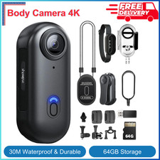 Body Camera 4K, POV Pro 4K, Wearable Camera w 360 Rotatable Clip  Magnetic Clip