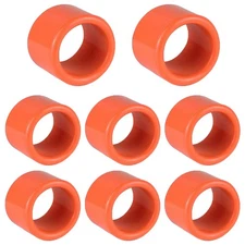 8 Pcs Orange Silicone Fishing Rod Holder Tube Cap Kit Fit for Fishing Rod Pol...