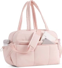 CLUCI Duffle Bag for Travel, Gym Women, Puffer Tote Small Carry Pink 