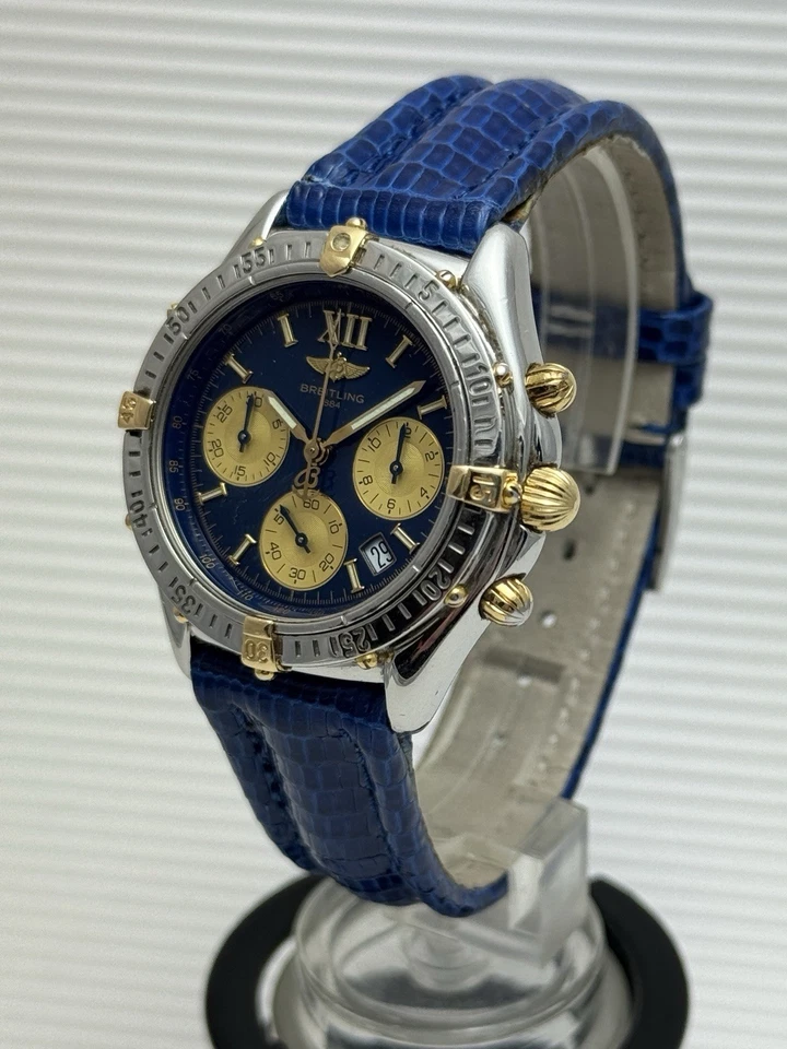 Breitling Jetstream B55048 Chronograph blaues Zifferblatt Stahl /Gold 18K ,36mm - Bild 2 von 4