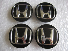 For Honda Wheel Center 4pcs Caps Black Chrome Rim Emblem Hubcaps 69mm2.75inch