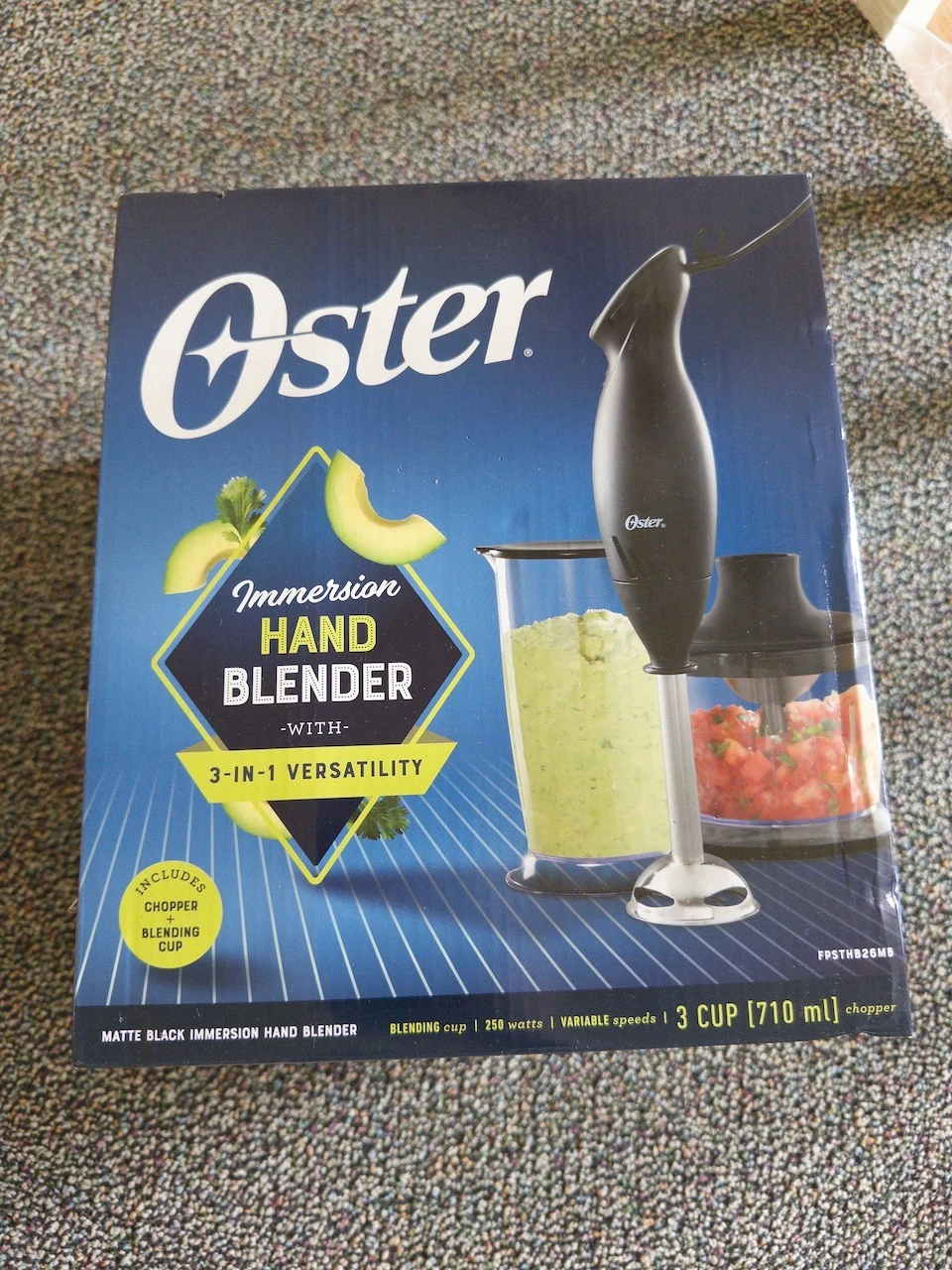 Oster Immersion Hand Blender, Food Chopper 3-cup capacity 250 watts NEW NIB
Opens in a new window or