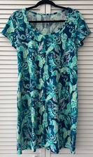 Lilly Pulitzer Beacon T-Shirt Dress Tidal Wave Short Sleeve Lemurs Size M NWOT