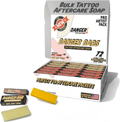 Banger Bars Tattoo & PMU Aftercare Bulk Soap   72 Count Individually Packaged 0.