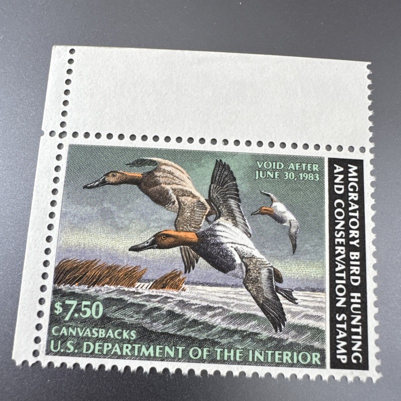 Travelstamps: US Duck Stamps 1982 $7.50 Canvasbacks Scott # RW49 MINT OG NH