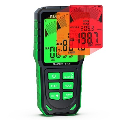 RDINSCOS EMF Detector, Detect All 3 Types of Electromagnetic Radiation Green 