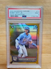 2022 BOWMAN CHROME GOLD REFRACTOR #77 BOBBY WITT JR. ROOKIE RC 30/50 PSA 9