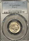 1913 TYPE 2 BUFFALO NICKEL PCGS MS64