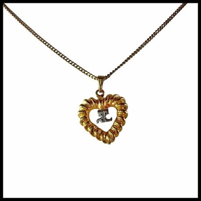 Courreges Women Necklace Vintage Heart Gold Limited Edition VHTF Designer Collec