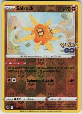 PO-06 Reverse Holo Solrock 039/078 Uncommon Pokemon GO