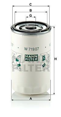 Mann-Filter W719/27 ÖLfilter FüR Chrysler Ford Ford USA Jeep Mazda Morgan-image
