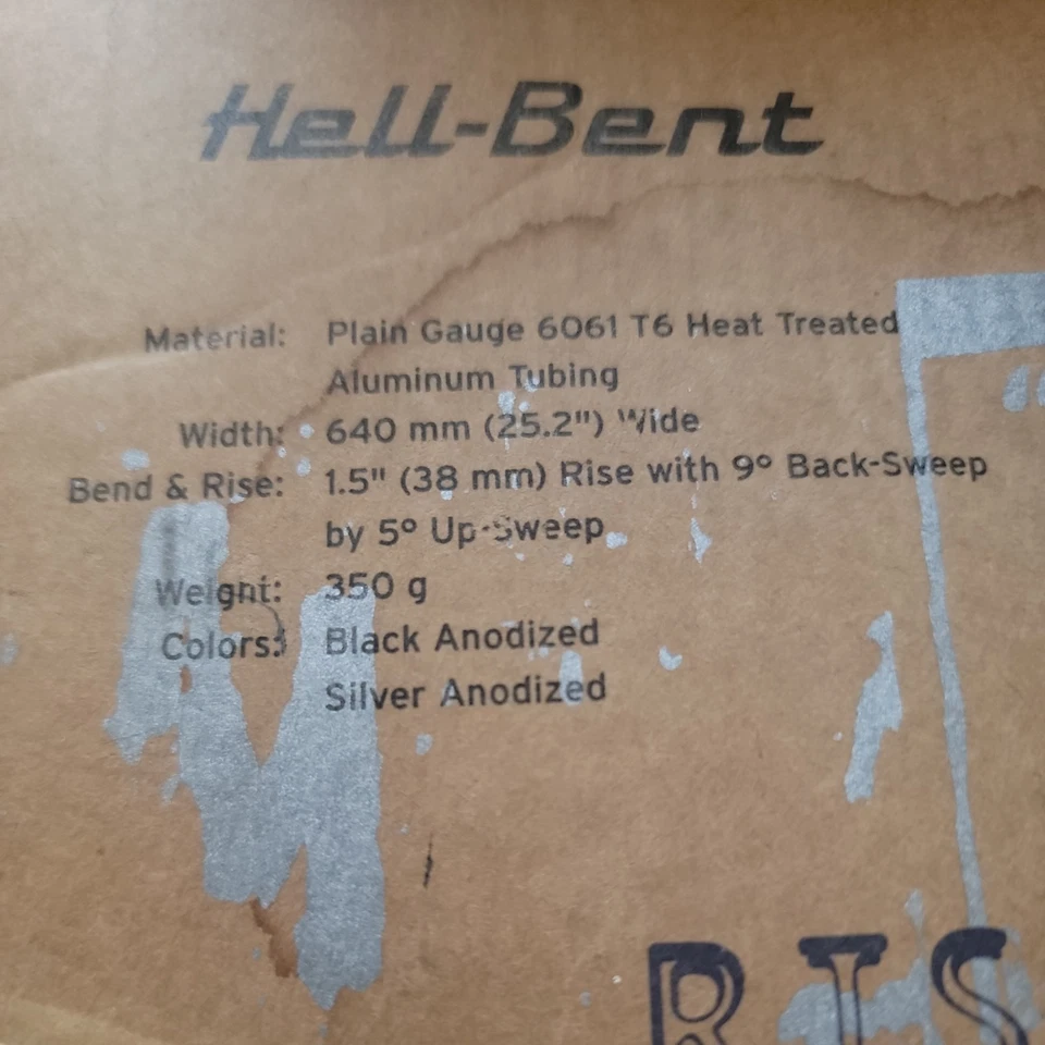Manillar elevador Titec HellBent 6061 25,2" ancho 1,5" elevación con 9° barrido trasero Foto 2 de 4