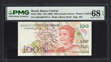 Brazil 100 Cruzados Novos ND(1989) P220a Uncirculated Grade 68 Top Pop
