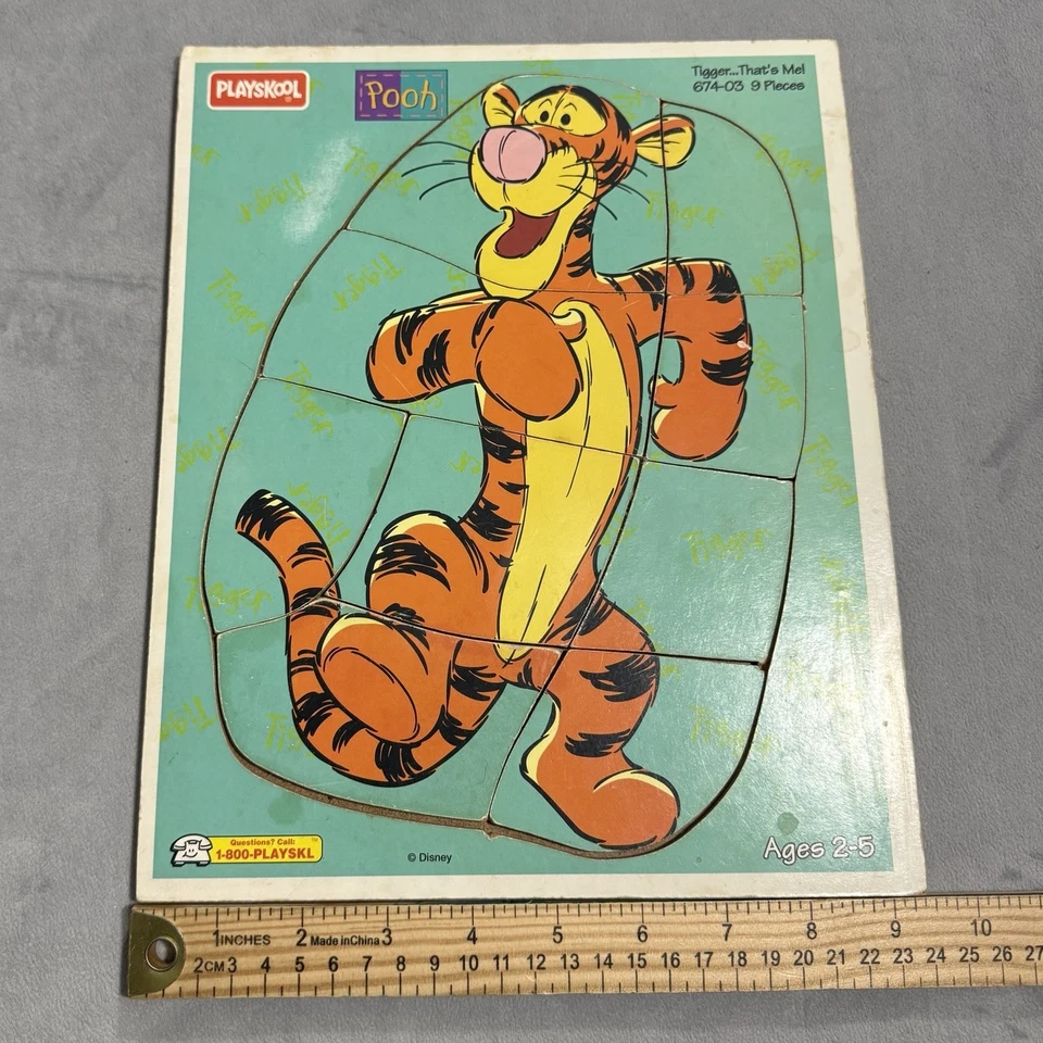 Vintage Disney Playschool 9 Piece Wooden Puzzle Tigger That's Me Ages 2-5 - Image 3 of 4