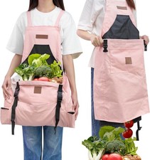 Harvest Apron Canvas Gardening with Pockets and Harvesting Pouch Waterproof