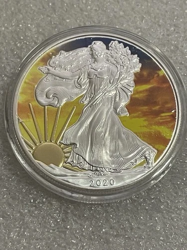 2020 Colorized American Silver Eagle- 1 Troy Oz .999 Fine Silver In Capsule